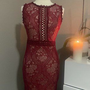 Garnet Red Lace Mini
